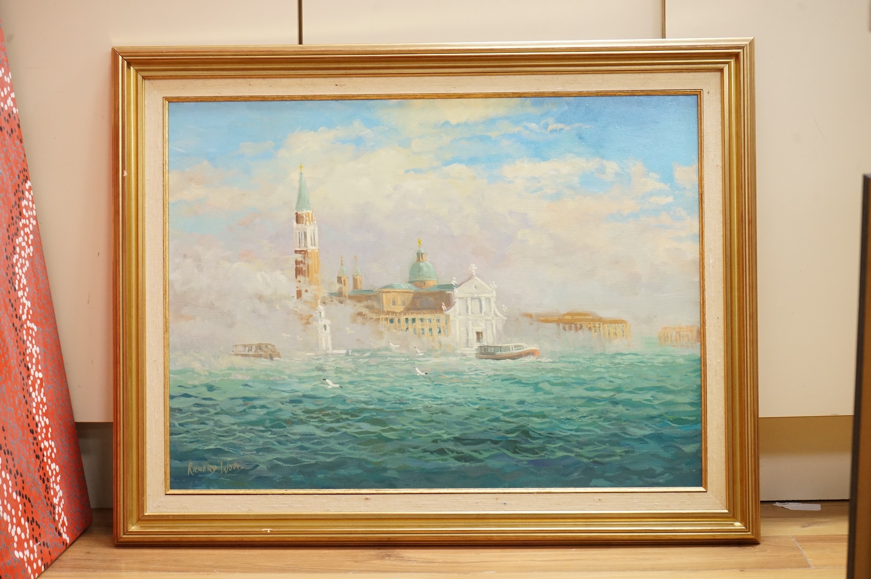 Richard Wood (b.1950), 'Morning mist, Venice', signed, inscribed verso, oil on canvas, 53 x 71cm